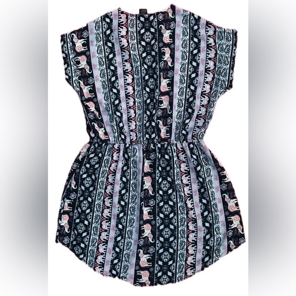 Elephant Mini Dress Juniors Large Boho Hippie Southwestern Whimsical Playful - Picture 4 of 4